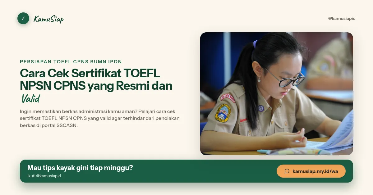 Cara Cek Sertifikat TOEFL NPSN CPNS yang Resmi dan Valid