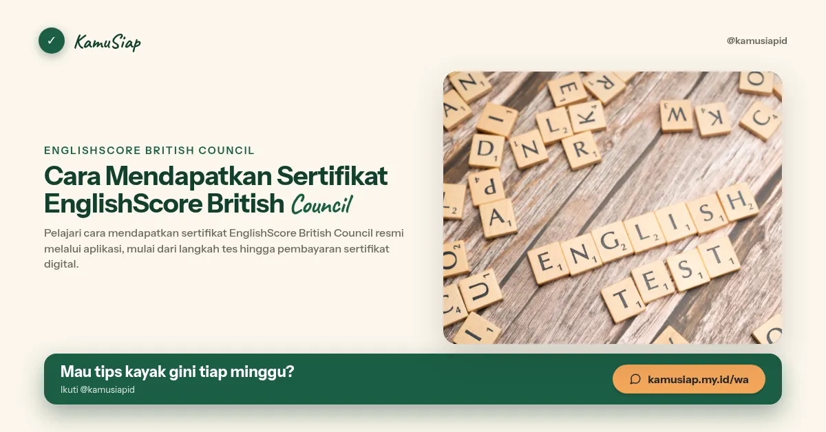Cara Mendapatkan Sertifikat EnglishScore British Council