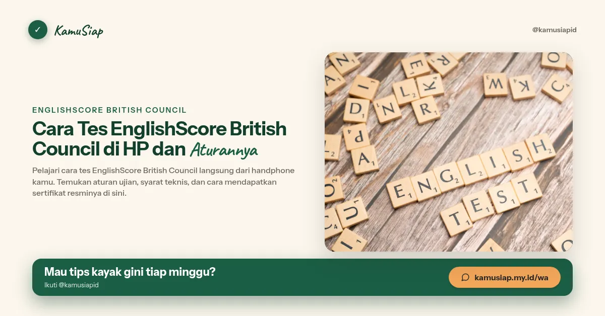 Cara Tes EnglishScore British Council di HP dan Aturannya