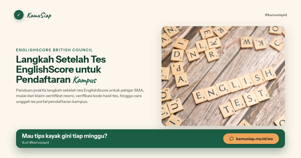 Langkah Setelah Tes EnglishScore untuk Pendaftaran Kampus